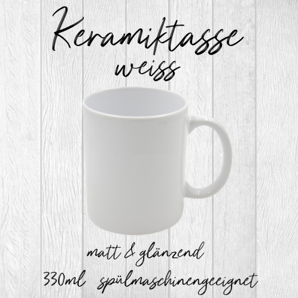 Keramiktasse weiß, sublimierbar